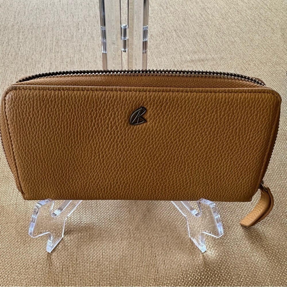 Kate & Alex Yellow Gold Zip Around Wallet Faux Leather